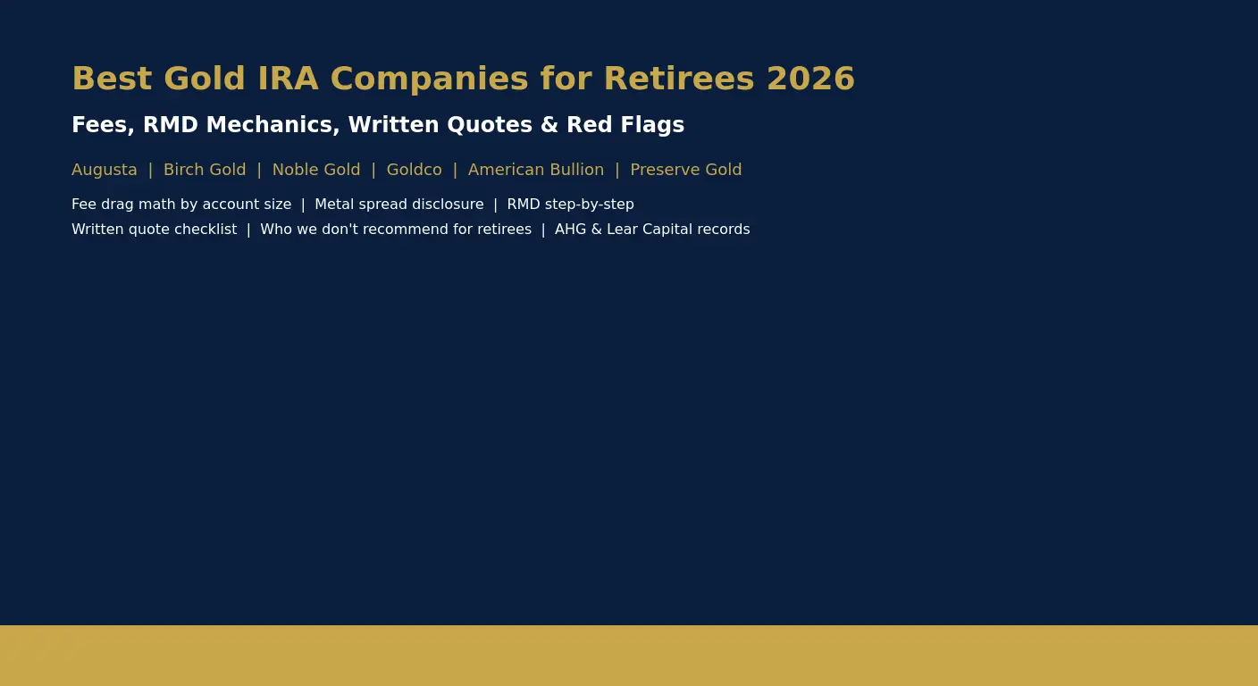 Best gold IRA companies for retirees 2026 — fees, RMD mechanics, written quote checklist, and regulatory red flags for 6 providers