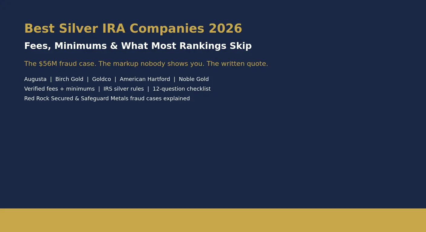 Best silver IRA companies 2026 — verified fees, minimums, IRS rules, and the $56M CFTC fraud case explained